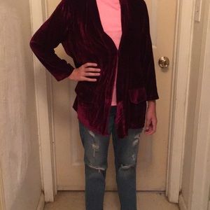 Crush velvet burgundy Thin jacket